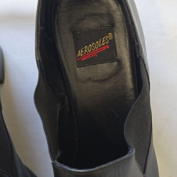 Aerosole Black Leather Shoes size 8 - Picture 3 of 10